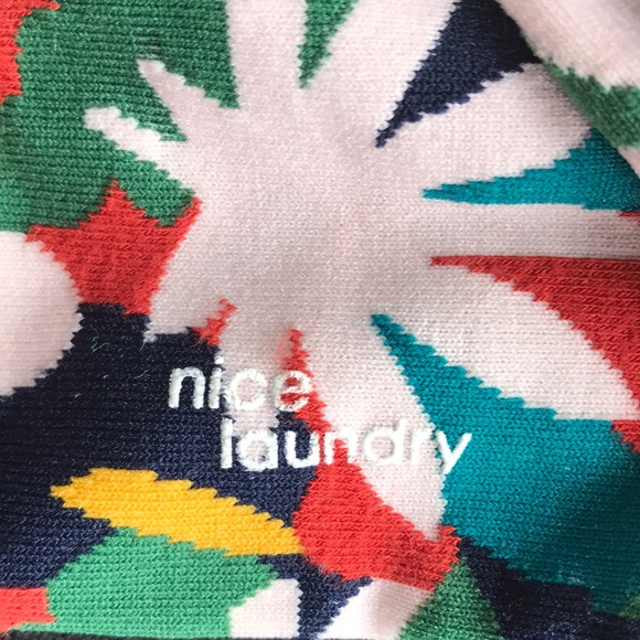 Nice Laundry Socks Floral Primary Colors Cotton - Picture 3 of 4